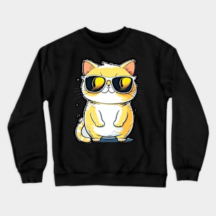 Cute ginger cat wearing sunglasses awesome Crewneck Sweatshirt